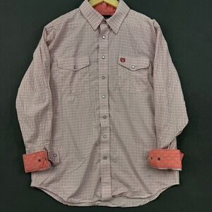 Panhandle Shirt Men's Size L Plaid Long Sleeve Snap Button Western Pockets